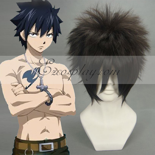 ITL Manufacturing Fairy Tail Gray Fullbuster Black Cosplay Wig-011D