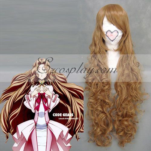 ITL Manufacturing Code Geass Nunnally Lamperouge Yellow Brown Cosplay Wave Wig-037G