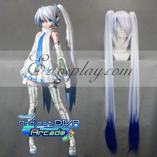 ITL Manufacturing Vocaloid Snow Miku White&Blue Cosplay Wig-042D