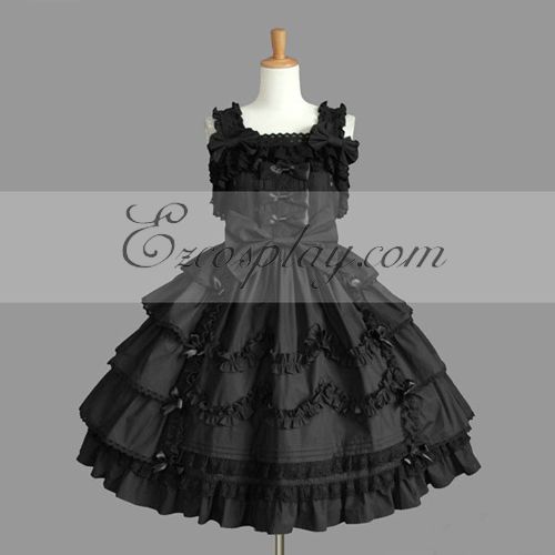 ITL Manufacturing Black Gothic Lolita Dress -LTFS0103