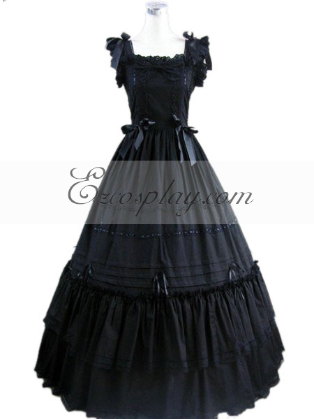 ITL Manufacturing Black Sleeveless Gothic Lolita Dress-LTFS0106