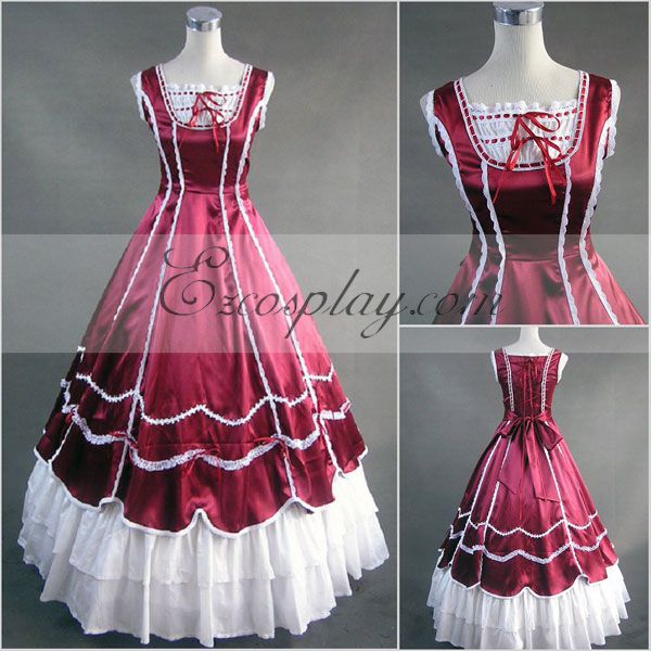ITL Manufacturing Red Sleeveless Gothic Lolita Dress-LTFS0107