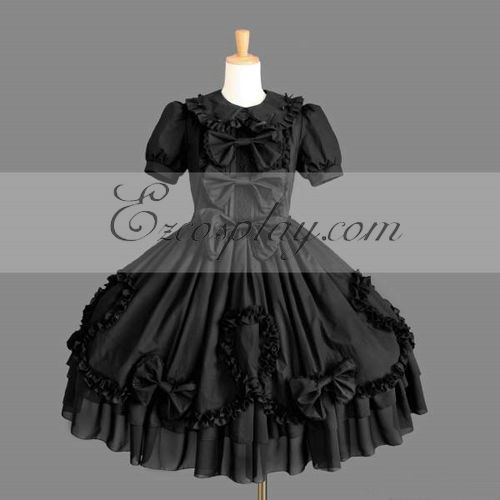 ITL Manufacturing Black Gothic Lolita Dress -LTFS0116