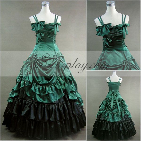 ITL Manufacturing Green Sleeveless Gothic Lolita Dress-LTFS0012