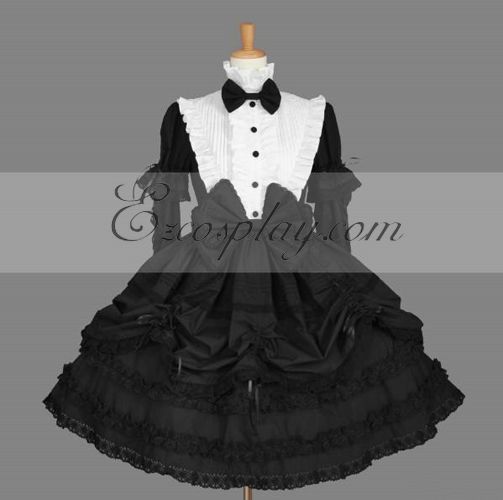 ITL Manufacturing Black Gothic Lolita Dress -LTFS0136