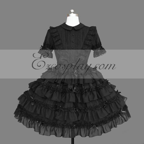 ITL Manufacturing Black Gothic Lolita Dress -LTFS0139