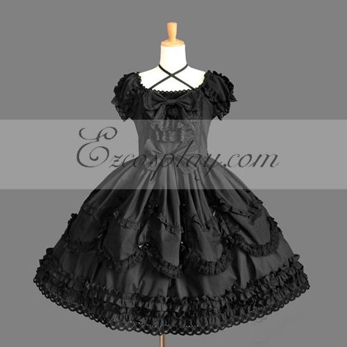 ITL Manufacturing Black Gothic Lolita Dress -LTFS0144