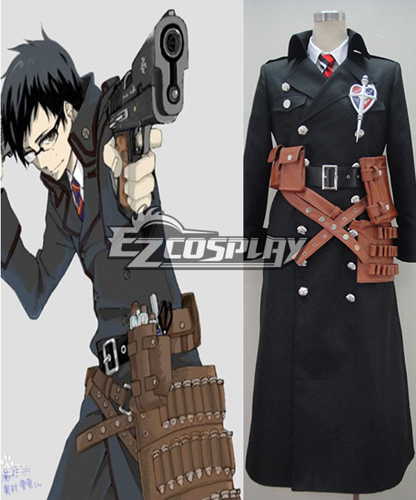 ITL Manufacturing Blue Exorcist Ao no Exorcist Okumura Yukio Cosplay Costume(Coat+Tie+Gun holster)