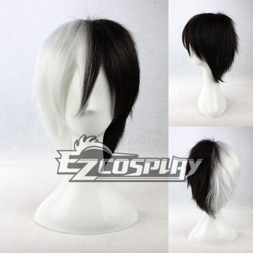 ITL Manufacturing Kyoko Kirigiri  Burakku Jakku Half black & half white fluffy warped hair Cosplay Wig-328A