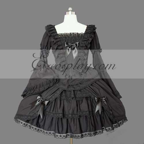 ITL Manufacturing Black Gothic Lolita Dress -LTFS0034