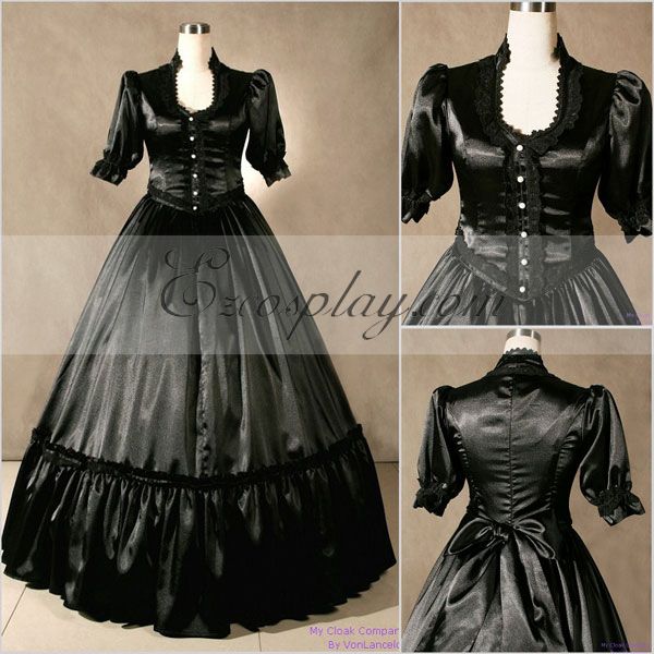 ITL Manufacturing Blackish Short Sleeve Gothic Lolita Dress-LTFS0039