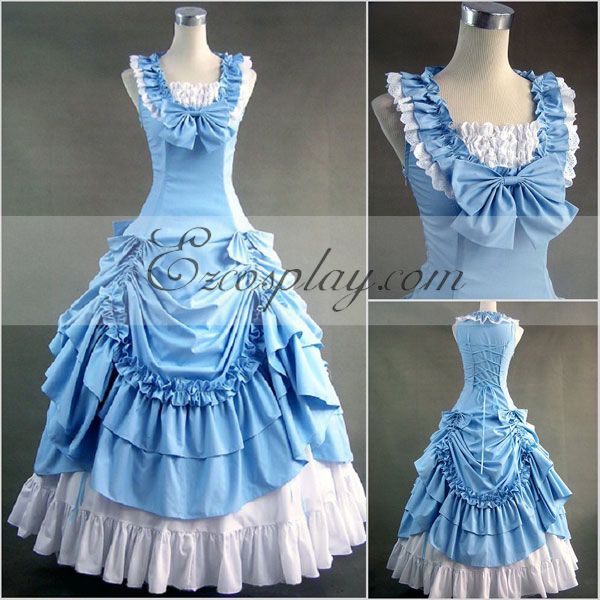 ITL Manufacturing Blue Sleeveless Gothic Lolita Dress-LTFS0068