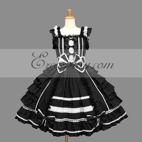 ITL Manufacturing Black Gothic Lolita Dress -LTFS0069