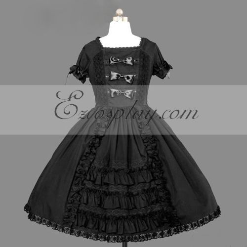 ITL Manufacturing Black Gothic Lolita Dress -LTFS0071