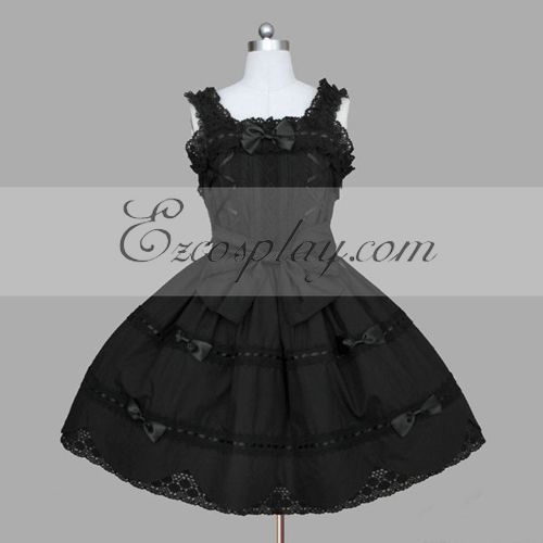 ITL Manufacturing Black Gothic Lolita Dress -LTFS0073