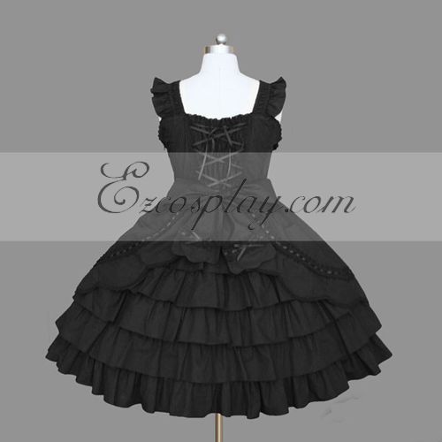 ITL Manufacturing Black Gothic Lolita Dress -LTFS0078