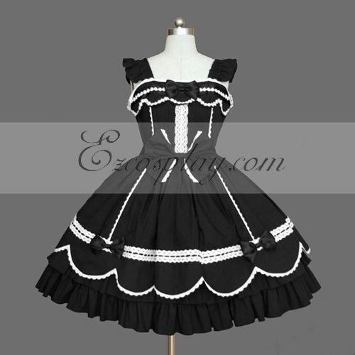 ITL Manufacturing Black Gothic Lolita Dress -LTFS0079