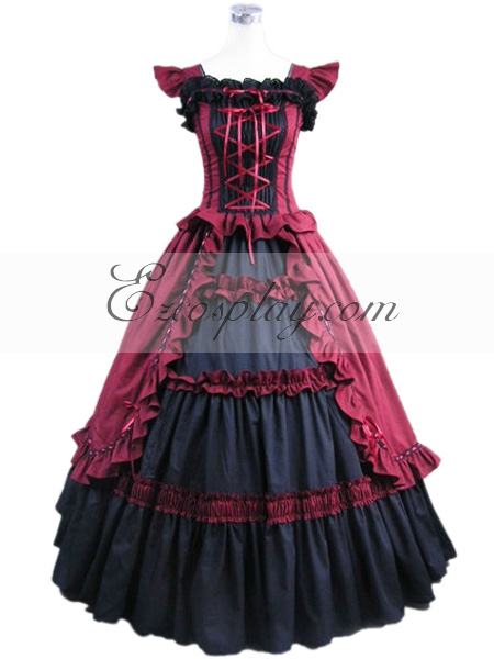 ITL Manufacturing Red Sleeveless Gothic Lolita Dress-LTFS0007