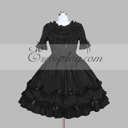 ITL Manufacturing Black Gothic Lolita Dress -LTFS0090