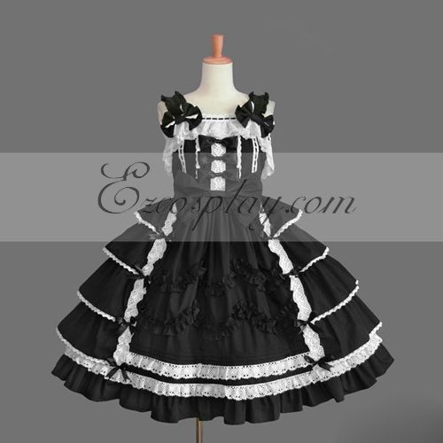 ITL Manufacturing Black Gothic Lolita Dress -LTFS0097