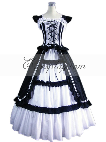 ITL Manufacturing Dark Blue Sleeveless Gothic Lolita Dress-LTFS0009