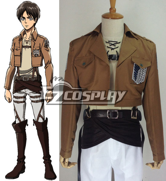 ITL Manufacturing Attack on Titan Eren Jaeger Survey Crops Cosplay Costume(Only Shirt)