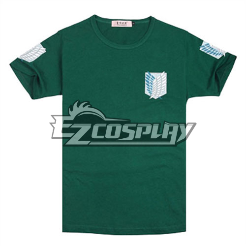 ITL Manufacturing Attack on Titan Survey Corps GreeN Shirt Cosplay Costume