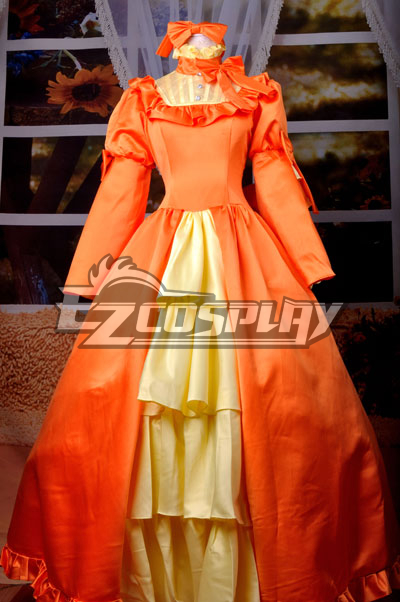ITL Manufacturing Black Bulter Elizabeth Orange Dress Cosplay Costume
