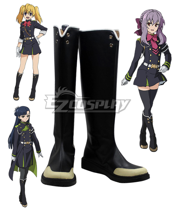 ITL Manufacturing Seraph of the End Owari no Serafu Vampire Reign Shinoa Hiragi Mitsuba Sangu Shigure Yukimi Flat Boots Cosplay Shoes