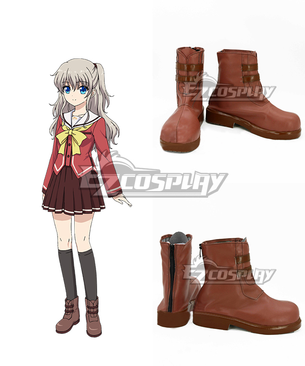 ITL Manufacturing Charlotte Nao Tomori Brown Cosplay Shoes