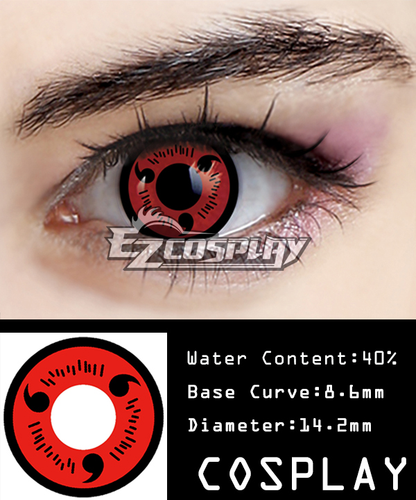 ITL Manufacturing Naruto Uchiha Sasuke Kaleidoscope Write Round Eyes Cosplay Contact Lense