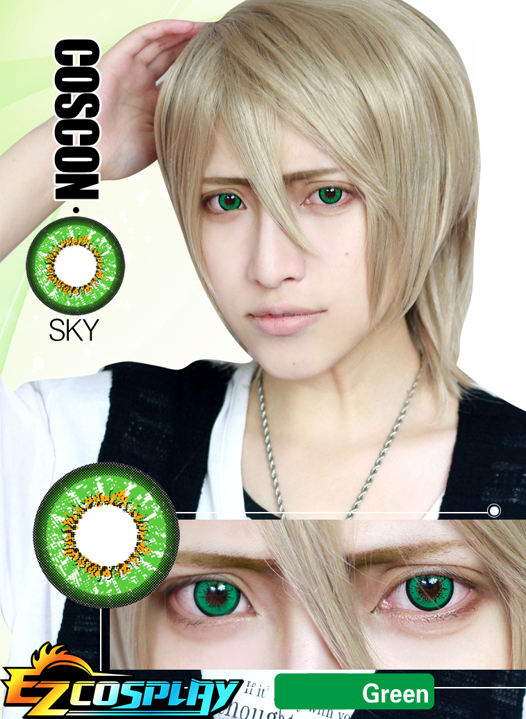 ITL Manufacturing Bella Eye Coscon Sky Hitsugaya Toushirou Kinomoto Sakura Saber Haruno Sakura Gaara Gokudera Hayato Rokujou Miharu Green Cosplay Contact Lense