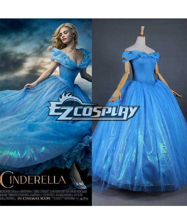 ITL Manufacturing Cinderella 2015 Film Princess Cinderella Ella Party Dress Cosplay Costume