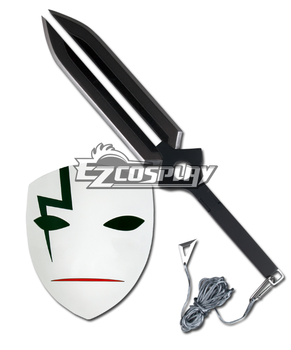 ITL Manufacturing Darker Than Black Hei BK-201 Li Shenshun Cosplay Mask & Sword Weapon