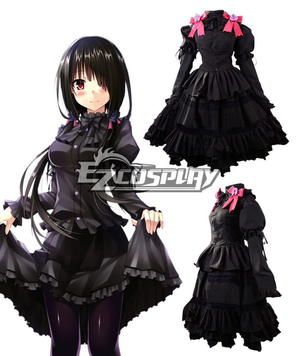ITL Manufacturing Date A Live Tokisaki Kurumi Nightmare Black Cosplay Costume