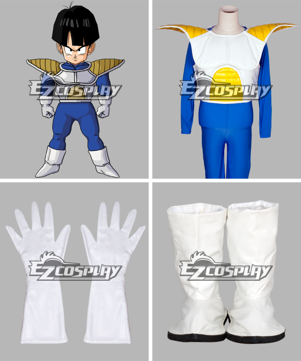 ITL Manufacturing Dragon Ball Kid Gohan Saiyan Armor Uniform Halloween Cosplay Costume (only Gloves & Boots)