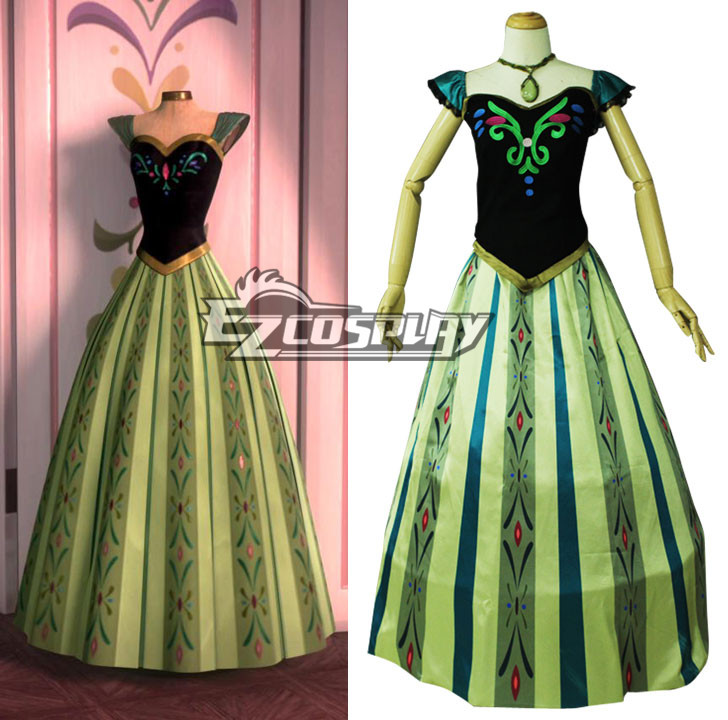 ITL Manufacturing Frozen Anna's Dress on Elsa's Coronation Day Disney Cosplay Costume-Standard Ver.