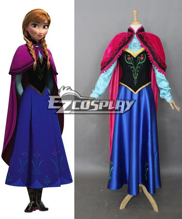 ITL Manufacturing Frozen Anna Disney Cosplay Dress Cosplay Costume-Second Ver.