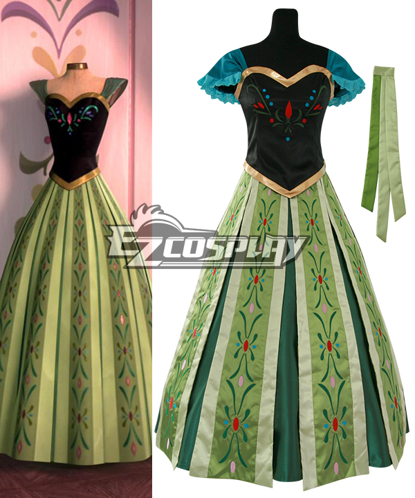 ITL Manufacturing Frozen Anna's Dress on Elsa's Coronation Day Disney Cosplay Costume (Only Skirt )