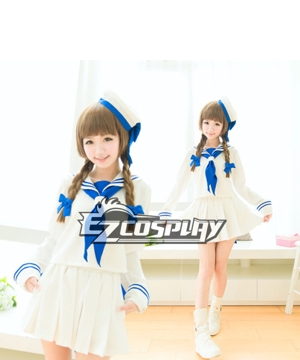 ITL Manufacturing Wadanohara White Sailor Suit Cosplay Costume
