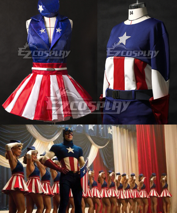 ITL Manufacturing Captain America Cheerleading USO Maschio Femmina Cosplay Costume