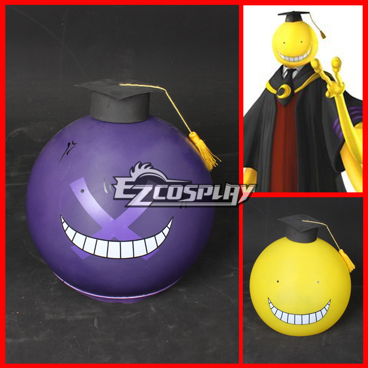 ITL Manufacturing Assassination Classroom Korosensei Cosplay Purple Mask Helmet + Hat