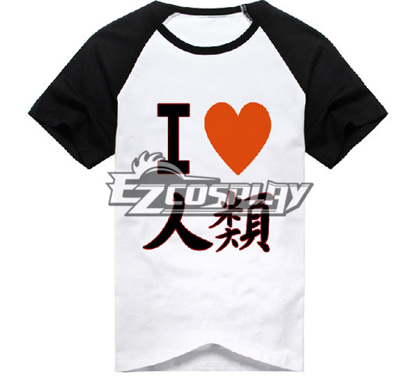 ITL Manufacturing No Game No Life Anime Sora T-shirt Short Black & White Sleeve Cosplay Costume