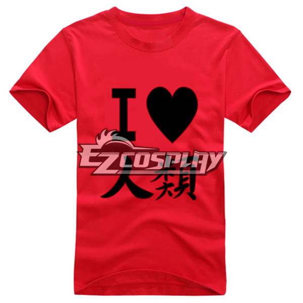 ITL Manufacturing No Game No Life Anime Sora T-shirt Short Red Sleeve Cosplay Costume