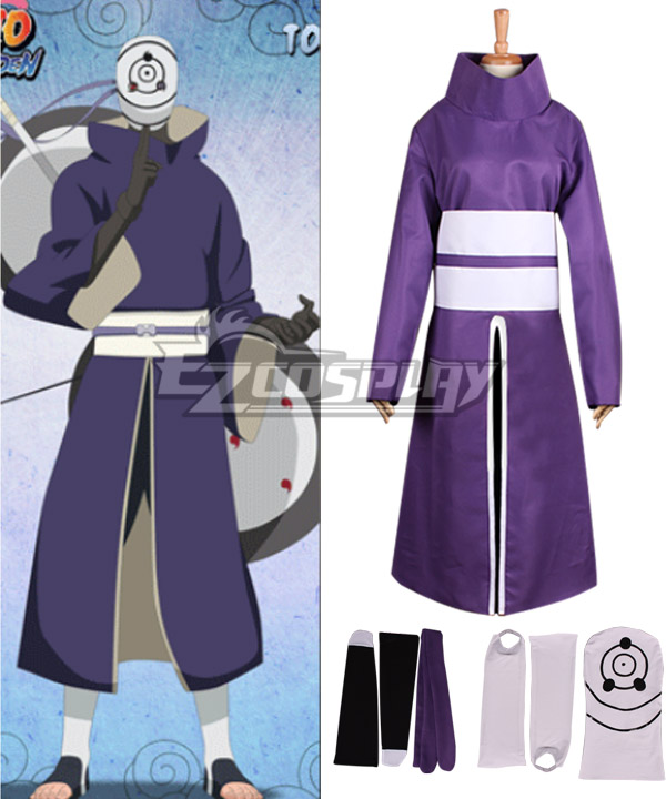 ITL Manufacturing Naruto Akatsuki Ninja Tobi Obito Madara Uchiha Purple Jacket Cosplay Costume