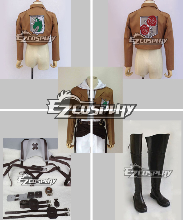 ITL Manufacturing Attack on Titan  Cosplay Costume & Boots & Belt & Pants & Apron