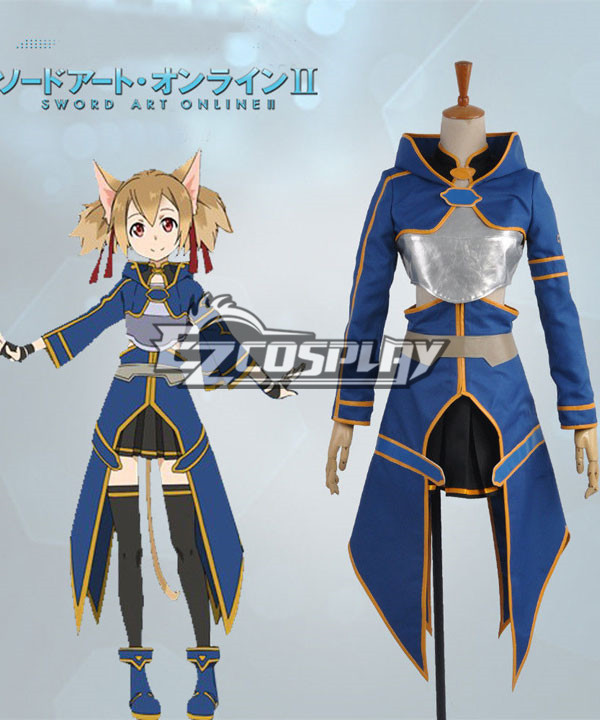 ITL Manufacturing Sword Art Online 2 Ghost Bullet Silica Blue Anime Cosplay Costume