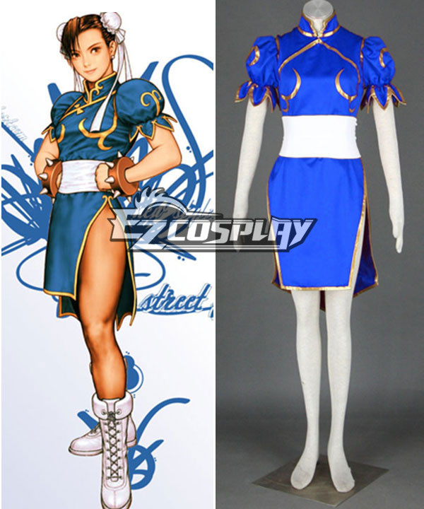 ITL Manufacturing Street Fighter Chun Li blue Cosplay Costume