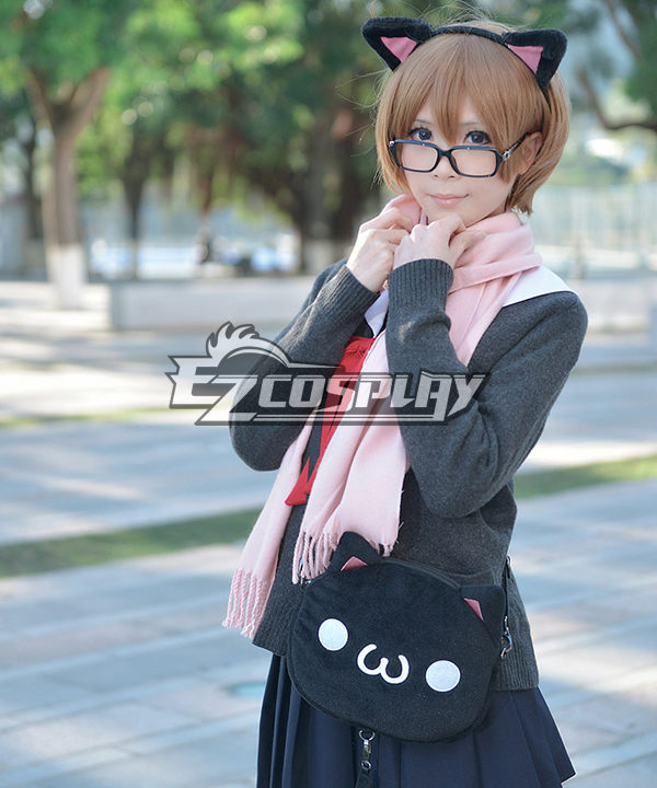 ITL Manufacturing Ascii Emoticon Cosplay Chicken Nugget Cute Clever Cat(?`ء?) Anime Plush Shoulder Messenger Bag Satchel Black