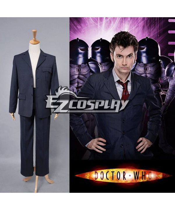 ITL Manufacturing Doctor Who Dr. Dark Blue Pinstripe Cosplay Costume
